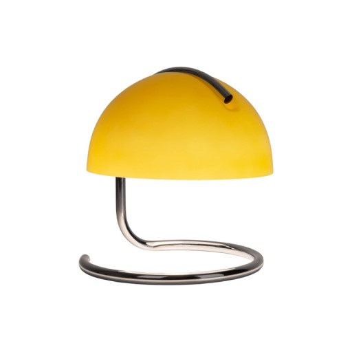 Table lamp "Burano" yellow, approx. 25 cm high, Ø 23.5 cm, made of chrome -colored metal and yellow glass, E27.
