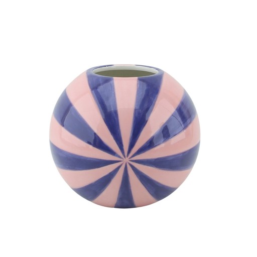 Vaas - Bloemvaas Swirl - Pink/blauw - 20x20x20cm