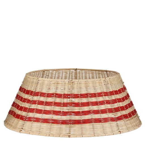 Kerstboomrok - H25 x Ø60 cm - Rotan - Beige, Rood
