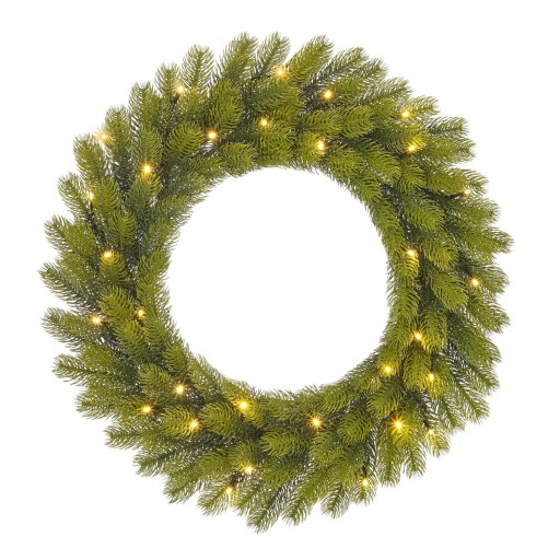 Nagoya Kerstkrans 60 cm met LED | Groen | Black Box Trees - Product afbeelding