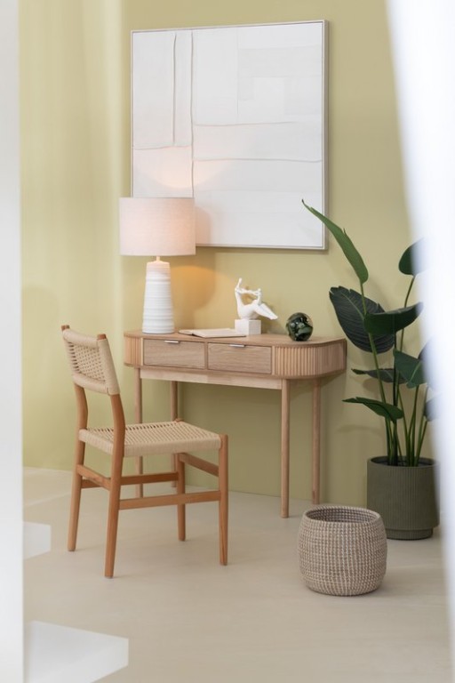 J-Line Painting Log Canvas/Pine Wood White