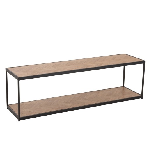 J-Line salontafel Zigzag Rechthoek - hout/metaal - naturel/zwart