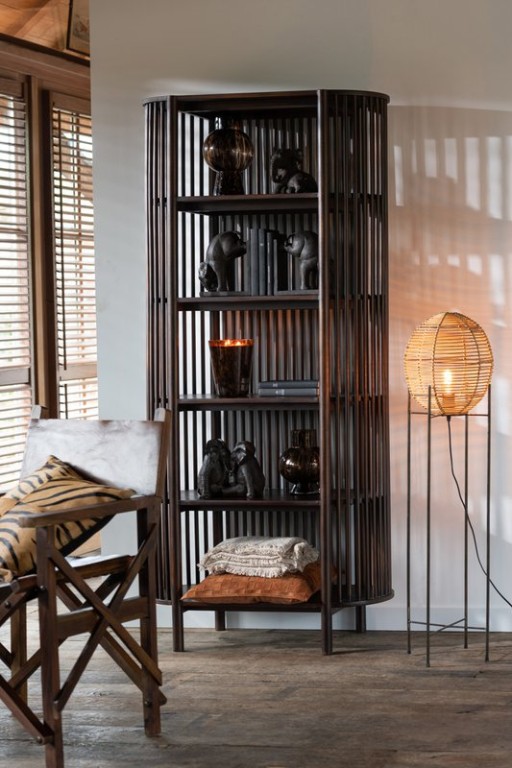 J-Line Rack Conie 5 Shelves Mango Wood Dark Brown