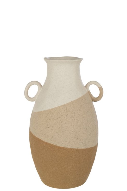 J-Line Vase Ear Ceramic Beige/Light Brown Large