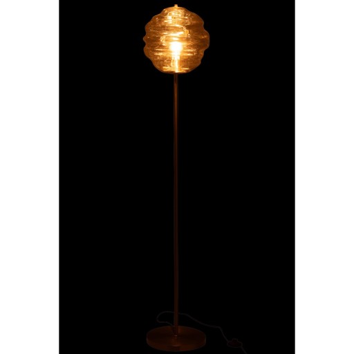J-Line Staanlamp glas licht cognac