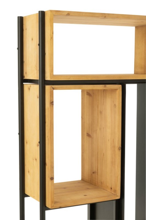 J-Line Shelf Tina Wood/Iron Black/Natural Small