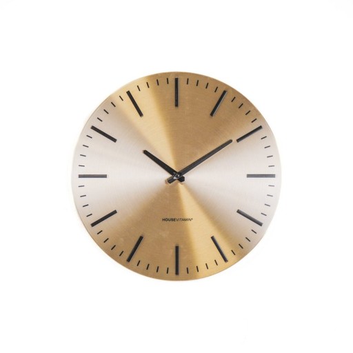 Wall Clock - Stripe - Metal - Gold/Black - 35,5x4x35,5cm