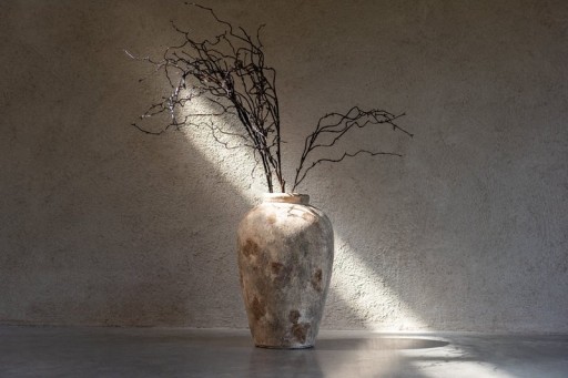 J-Line Vase Pot Antique Clay Beige Large