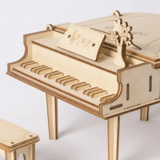 Robotime, 3D Houten Puzzel Muziekinstrument Piano, TG402, 12,5x11x13,2xcm