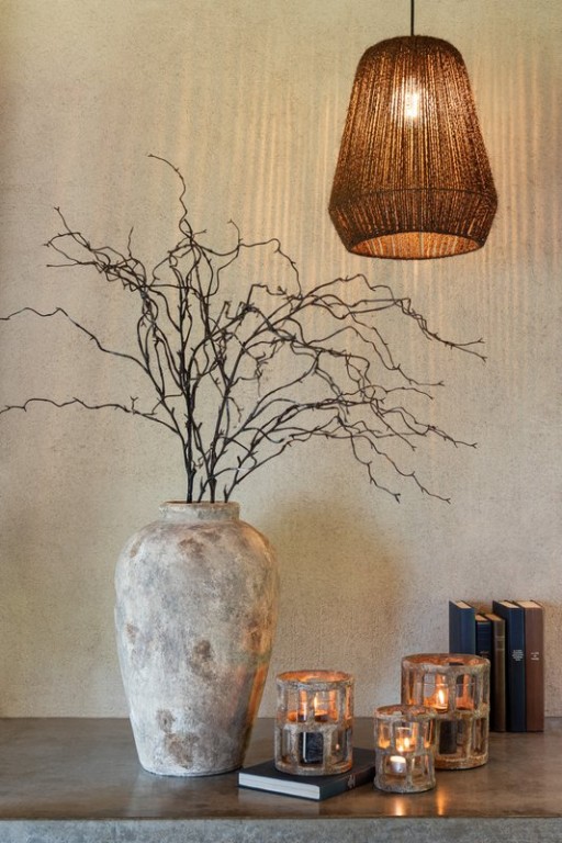 J-Line Vase Pot Antique Clay Beige Large