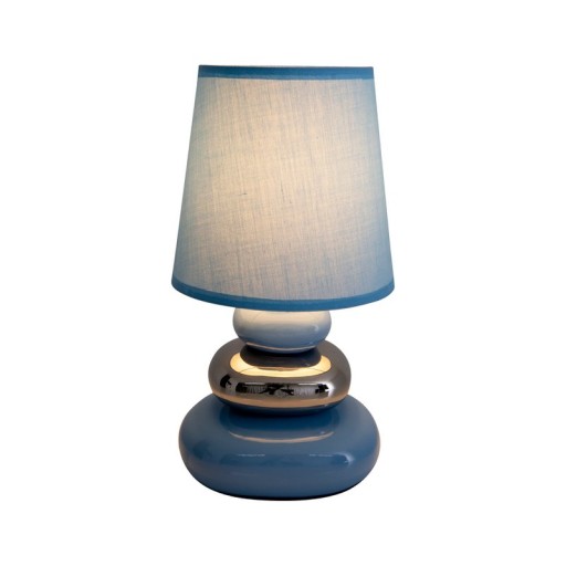 Ceramic table lamp "Stoney", table lamp made of ceramic, blue, with E14 socket, table lamp for dining room, living room, hallway or office, or as a bedside lamp, 31 cm high