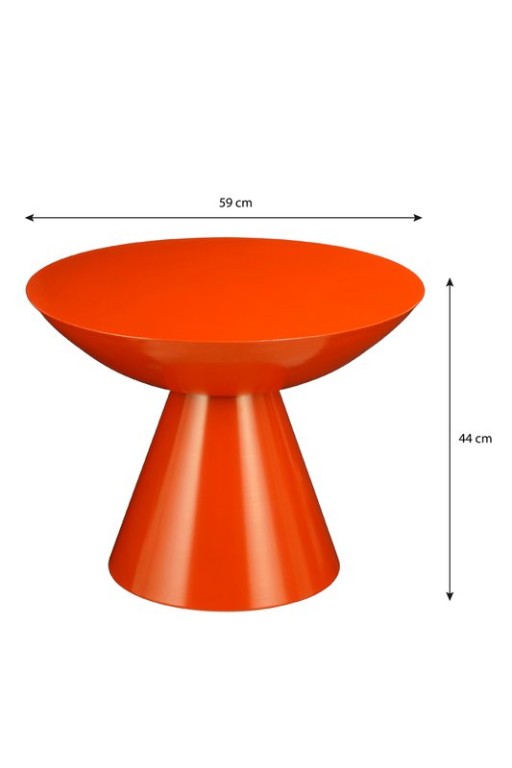 Celise side table - H44 x Ø59 cm - Metal - Orange