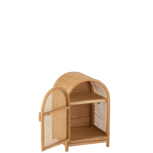 J-Line Ellen Rotan kast - 2 deuren - jute - naturel - S