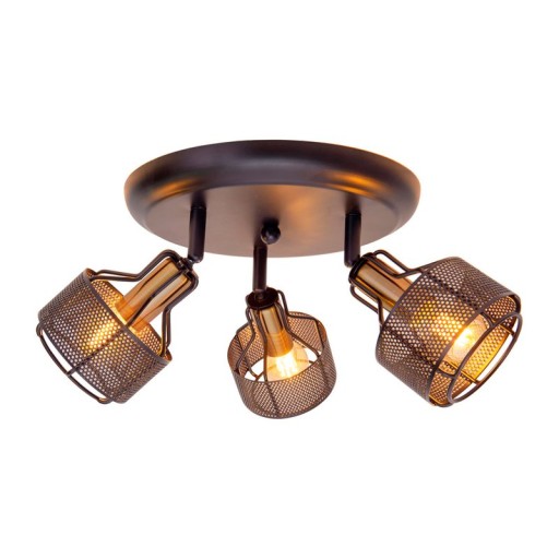 3er Wand- und Deckenrondell Spot "Foro" aus Metall in Schwarz, und Gold, mit E14-Fassungen, 41 cm Durchmesser. Stilvolle Beleuchtung für Wohnzimmer, Esszimmer oder Küche.