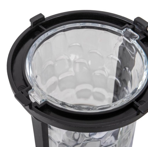 Solar-deco-earth spit "Simon" 54.7 cm high, made of black metal and structured glass, integrated LED, warm white.