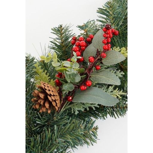 Harvey Guirlande met Dennenappels - L180 x B15 x H11 cm - Groen, Rood