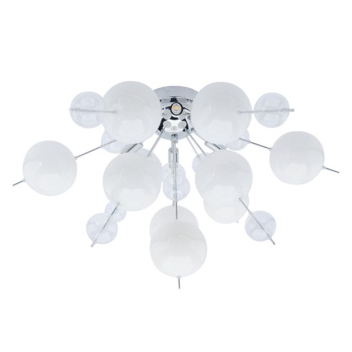 Ceiling lamp "explosion" white made of metal and glass, G9 versions, ceiling lamp for dining room, living room, hallway or office, Ø57 cm
