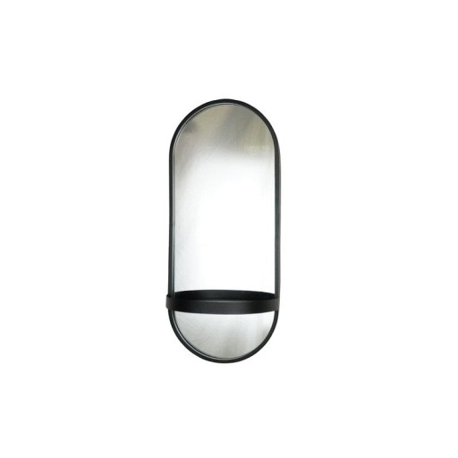 Mirror - Metal - Black - with shelf - 30x15x70cm
