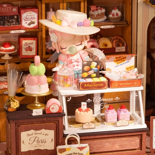 DIY house Honey Dessert Talk With LED Lighting, Robotime, DG168, 23x13.5x17.3cm