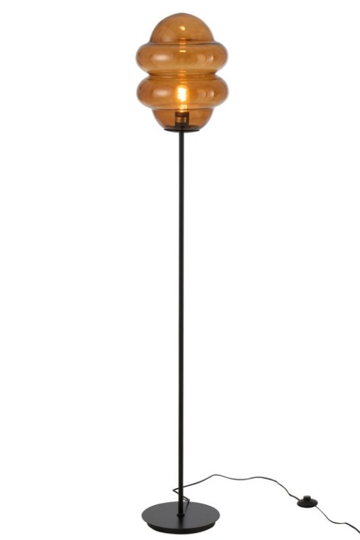 J-Line Floor Lamp Honey Spoon Glass Brown