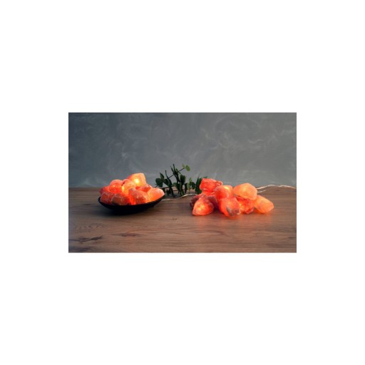 Himalaya Salt Dreams, 10 Verlichte Himalaya Zoutkristallen met Marmerenschaal, 44321, Ø ca. 20 cm, H ca. 4 cm