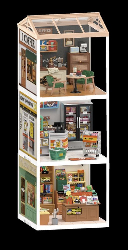 DIY House Super Store Energy-Supply Store, Robotime, DW002, 16.3x16.3x15.2cm