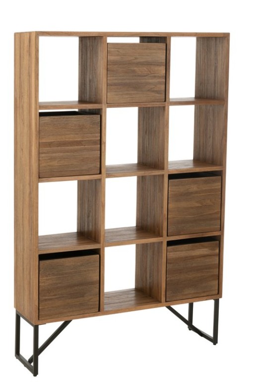 J-Line Cabinet With Drawers Recycled Teak Natural
