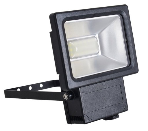 LED outer lamp "spotlight" made of metal and glass in black, with integrated LED