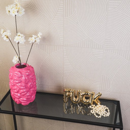 Vaas - Kisses - Keramiek - Neon Roze - 17x17x27cm