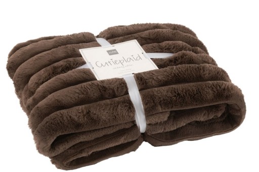 J-Line Plaid Large Corduroy Polyester Chocolate