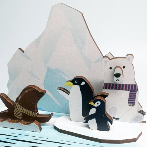 DIY Houten Puzzel Kalender, Date at Glaciers, Tone-Cheer, TQ002, 10,4x8,9x11,8cm