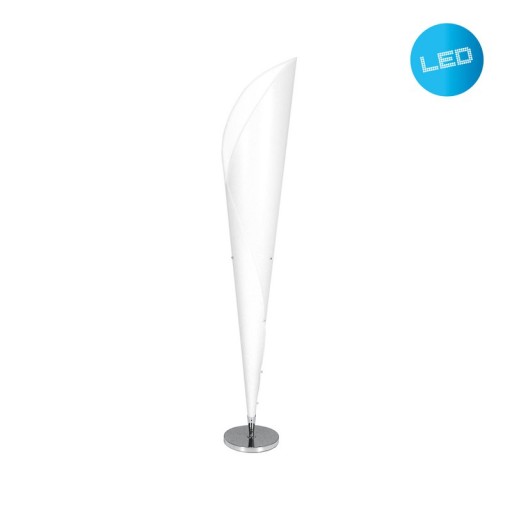 Standing lamp "Tulip" made of metal and white plastic, E27 socket, lighting for living room, dining room or office