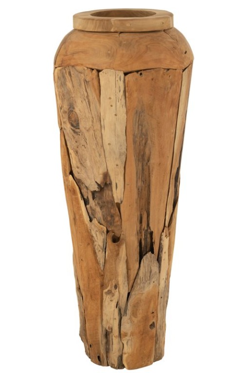 J-Line Vase Teak | Natur | Large | 115 cm | Dekovase aus Holz