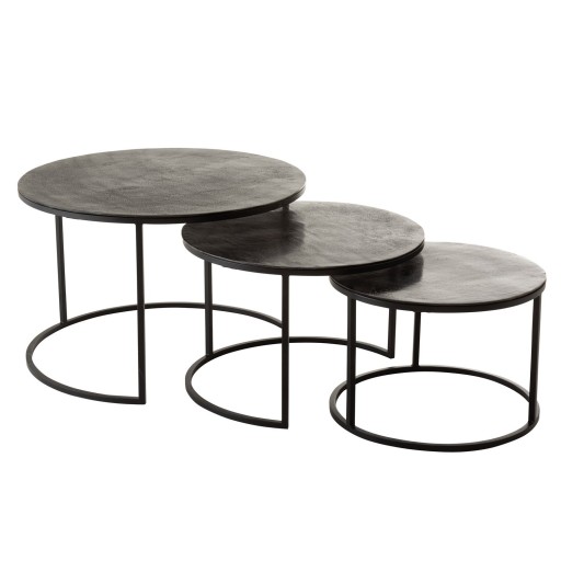 J-Line bijzettafel Oxidize - aluminium/ijzer - zwart/groen