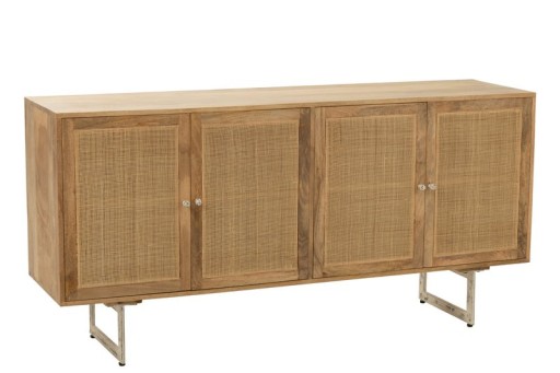 J-Line Dressoir Rattan Mangohout Naturel | Stijlvolle Opbergkast voor Binnen
