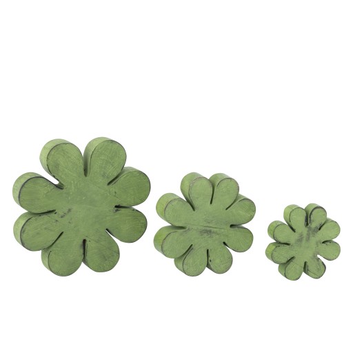 Zaniel Green Mango Wood Flower Shaped Statue L