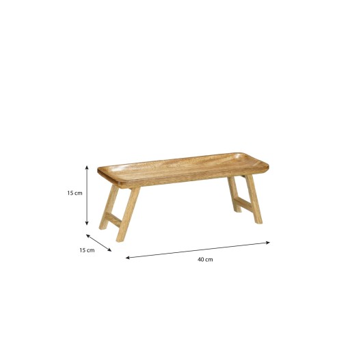 Duko Dienblad - L40 x B15 x H15 cm - Mangohout - Donkerbruin