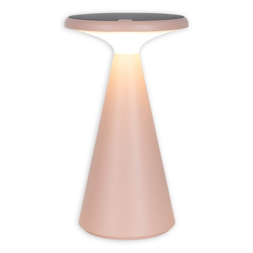 Solar battery table lamp "Palu" for outside and inside, made of plastic in pink, 20 cm high