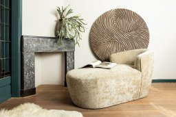 Wiktor Brown MDF Round Wallpanel Swirl Carved M