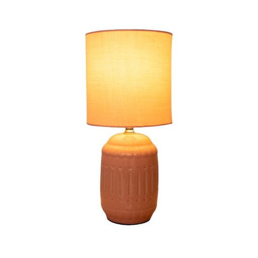 Ceramic table lamp "Erida", table lamp made of ceramic, rosé/salmon, with E14 version, for dining room, living room, hallway or office, table lights inside