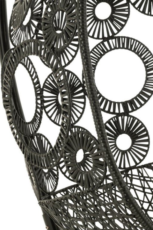 J-Line Hanging Chair + Cushions Bula Metal/Cane Black