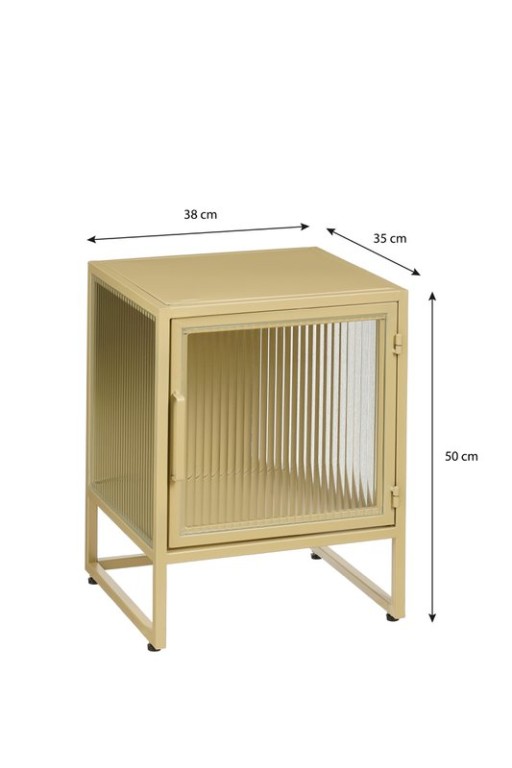 Clifton storage cupboard with doors - L38 x B35 x H50 cm - Metal - Beige
