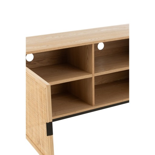 J-Line kast Vierkant - hout/metaal - naturel/zwart - large