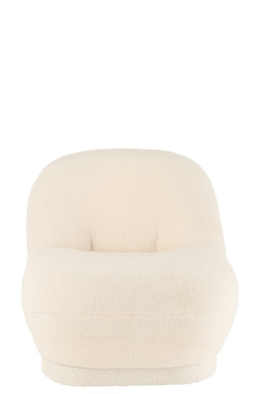 J-Line Sofa Teddy Bouclé White