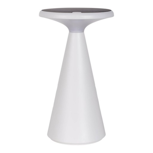 Solar battery table lamp "Palu" for outside and inside, made of plastic in white, 20 cm high