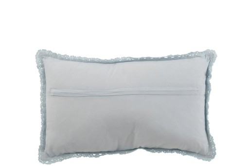 J-Line cushion Rectangle Lace - cotton - blue