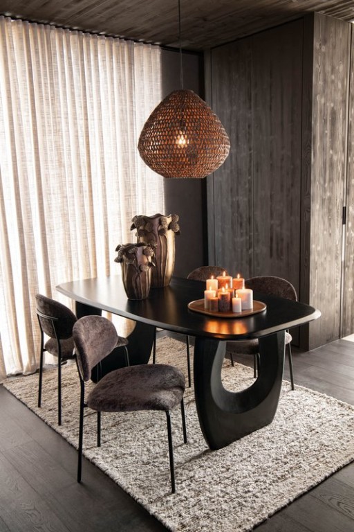 J-Line Ceiling Lamp Metal Twisted Dark Natural