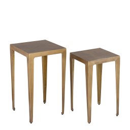 Rivva Sidetable Set | Messing | Vierkant | 2-delig – Low - Product afbeelding