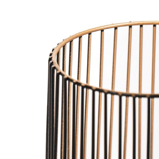 Candle holder - Metal - Black/Gold - S2 -13x13x16cm|9x9x11cm