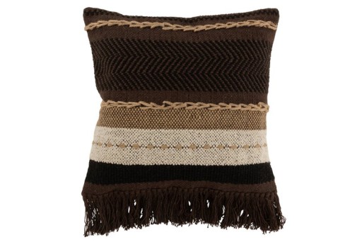 J-Line cushion Etnic - cotton - brown/black/beige